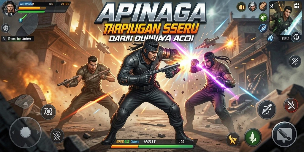 Screenshot gameplay APINAGA dengan pertarungan yang intens dan seru.