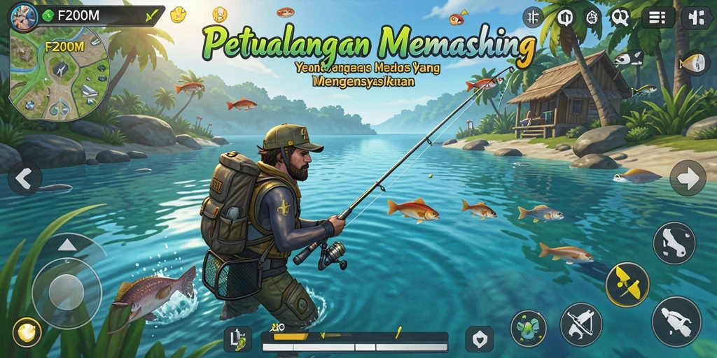 Tangkapan ikan besar dalam gameplay F200M yang menegangkan.