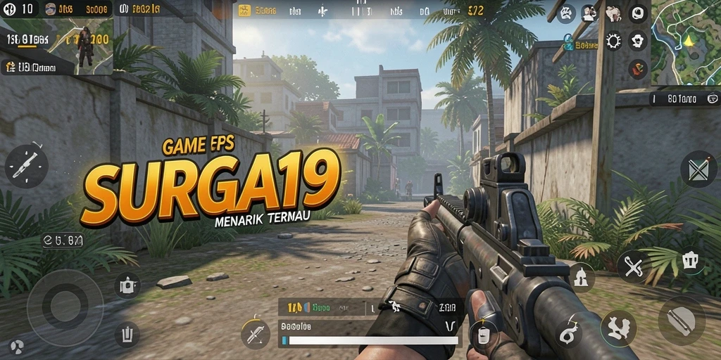 Tangkapan layar gameplay SURGA19 yang menunjukkan aksi pertempuran yang intens.